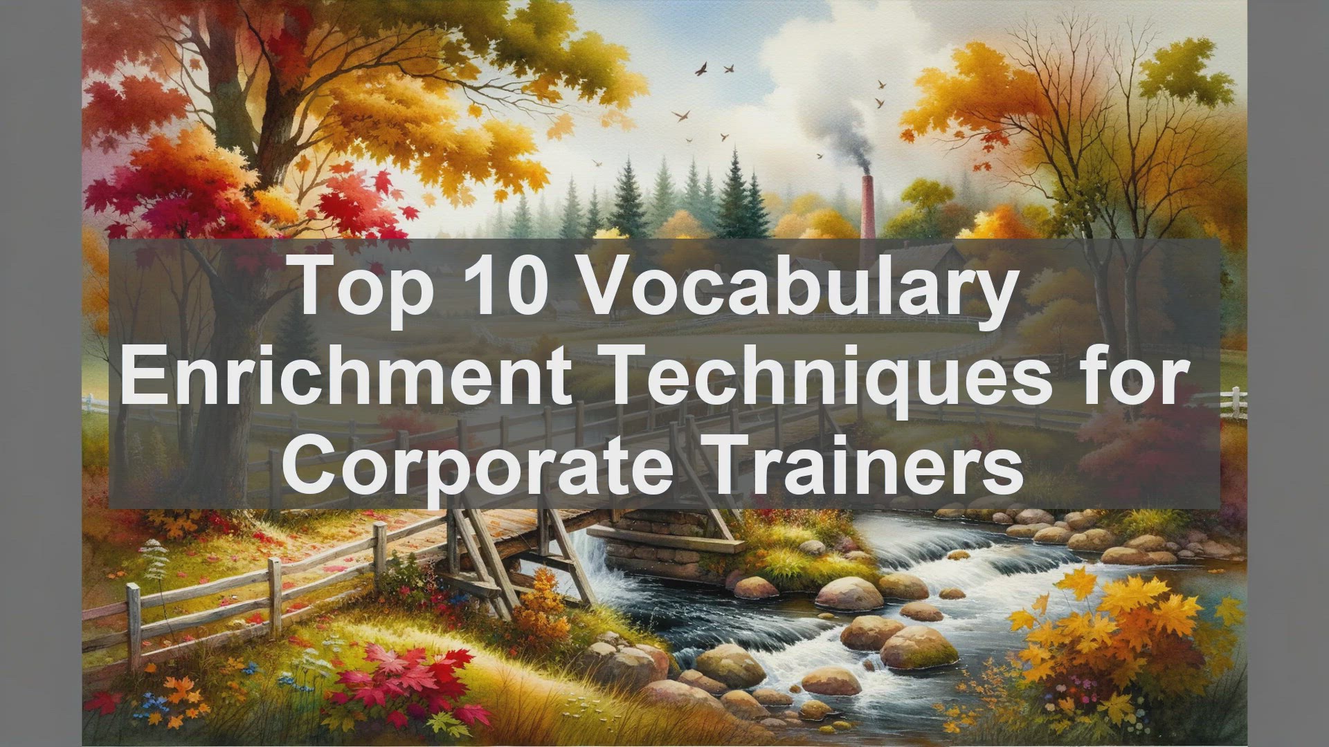 'Video thumbnail for Top 10 Vocabulary Enrichment Techniques for Corporate Trainers'