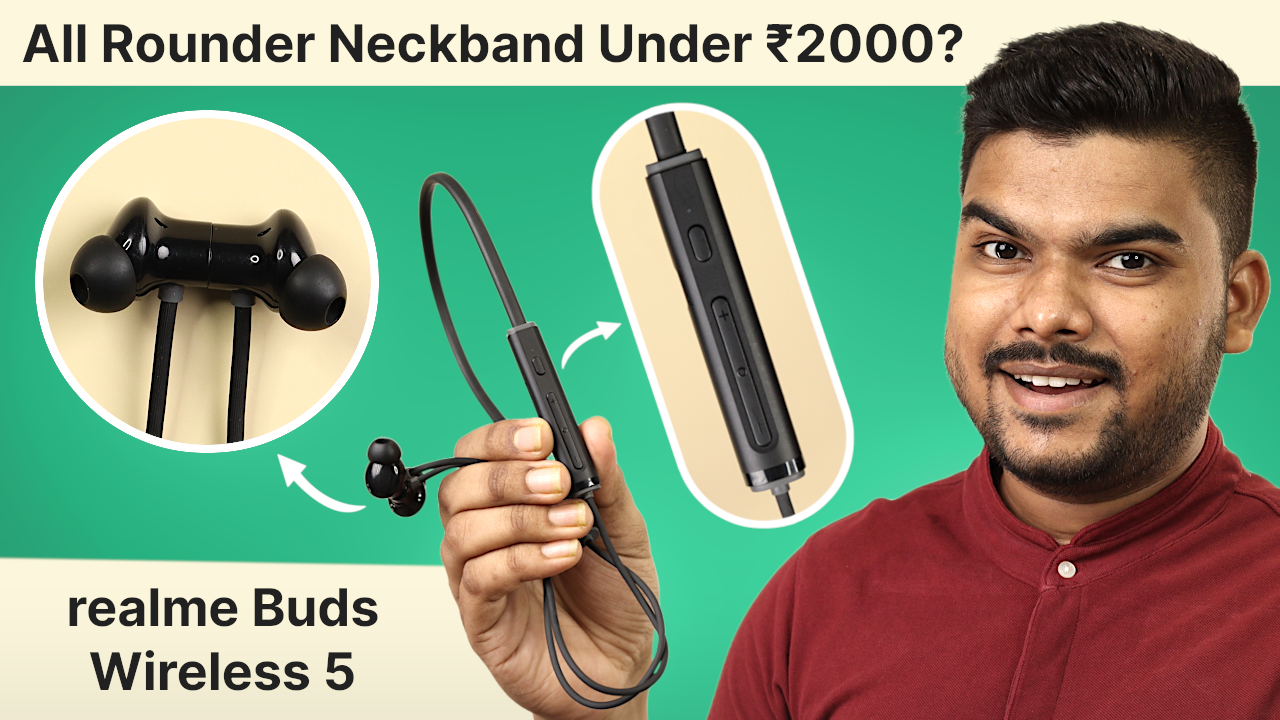 'Video thumbnail for realme Buds Wireless 5 Review: All Rounder Neckband Under ₹2000?'