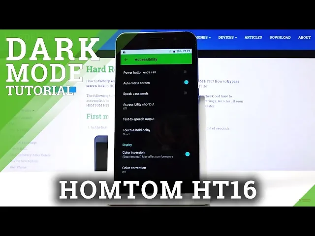 Video thumbnail for HOMTOM HT16 Invert Colors / Dark Mode