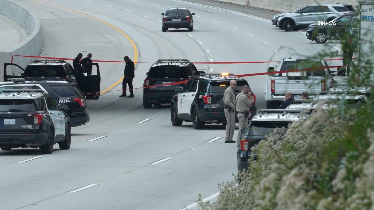Video thumbnail for US, Los Angeles: Sylmar Freeway Closed After Officer-Involved Shooting.