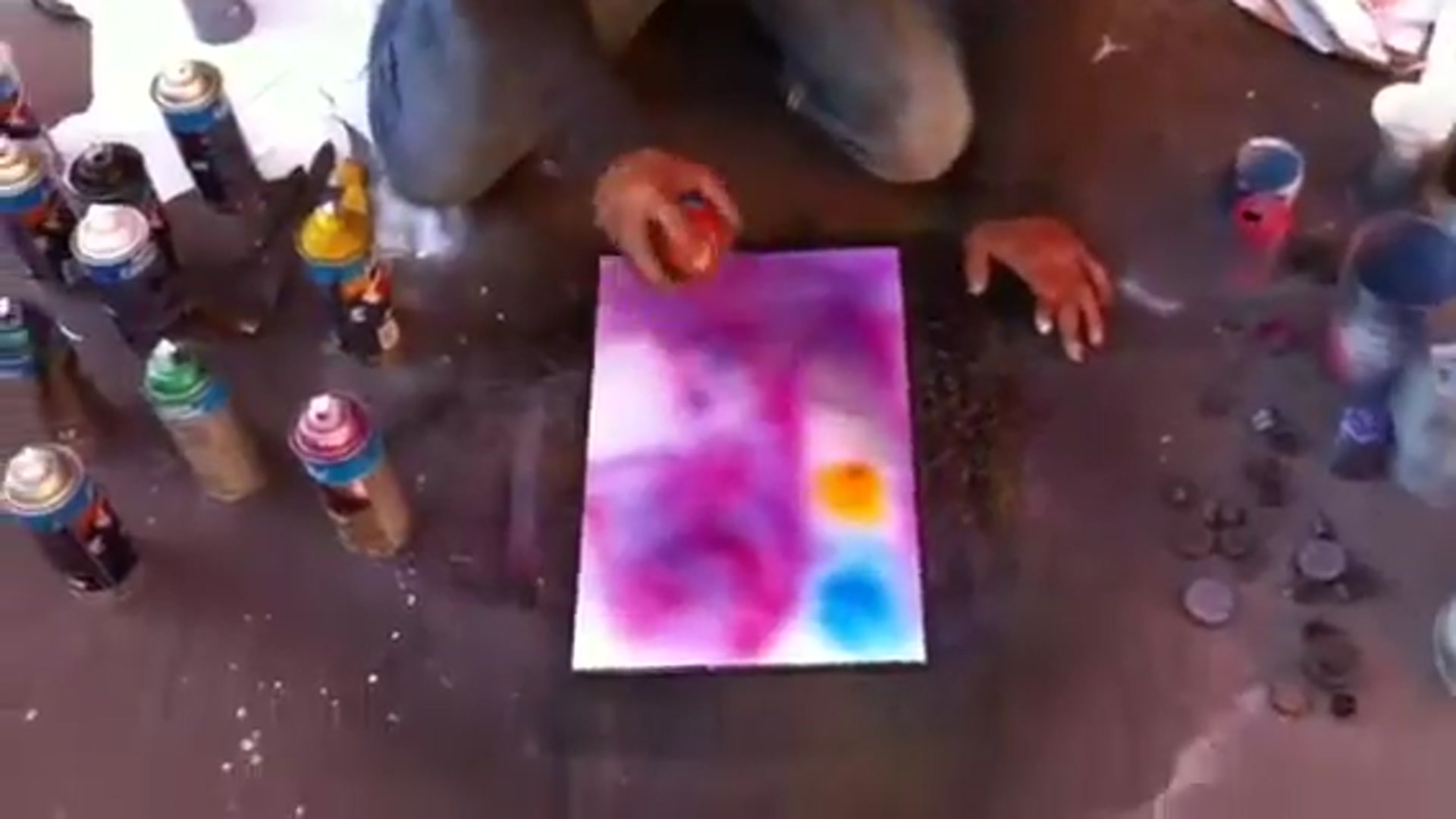 Video thumbnail for Amazing Spray Paint & Fire Art on Canvas! 🔥Street Art