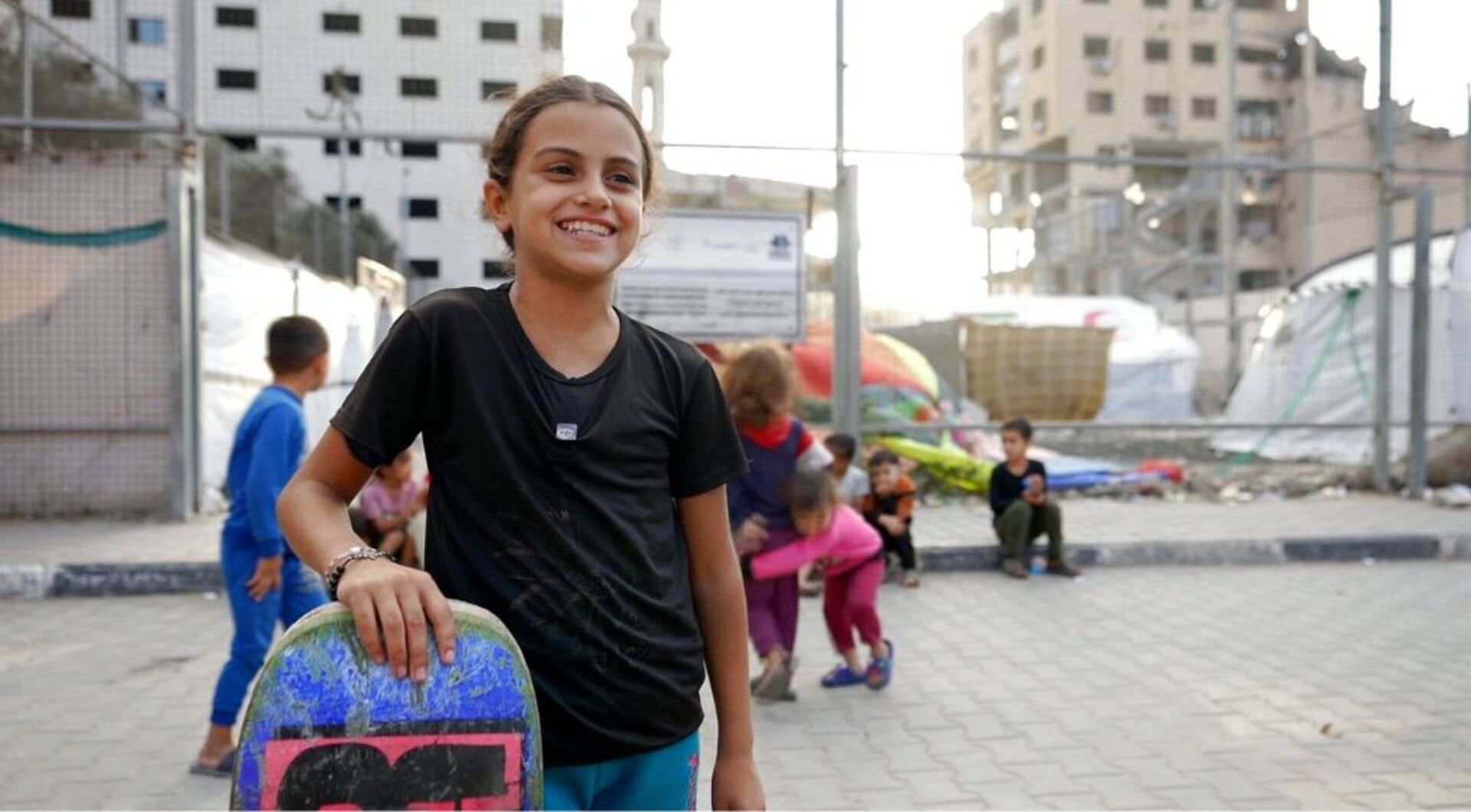 Video thumbnail for Gaza’s young skaters find joy amid the ruins as war-shattered parks disappear