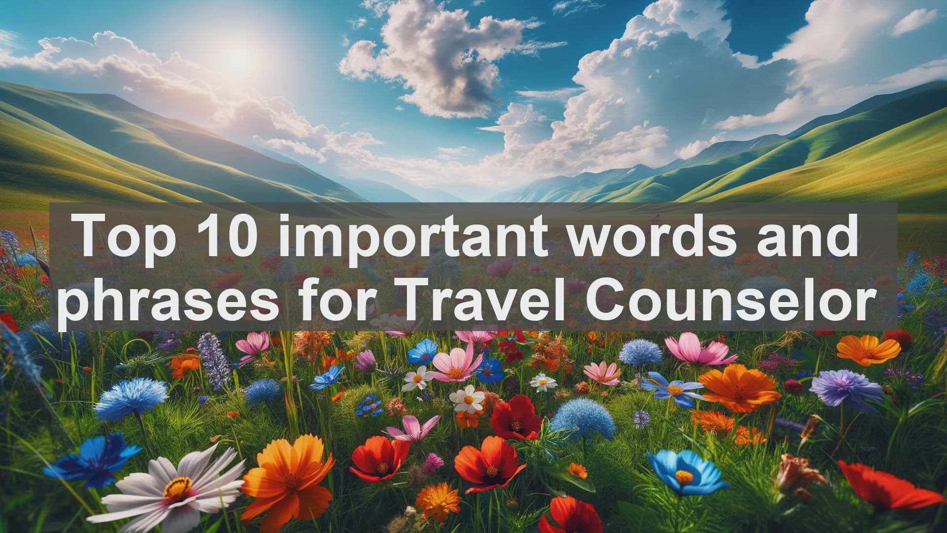 'Video thumbnail for Top 10 important words and phrases for Travel Counselor'