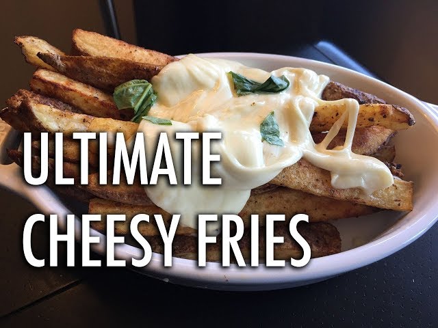 Video thumbnail for Ultimate Cheesy Mozzarella Fries | How to Make Gooey Garlic Cheese Sauce w/ Baked French Fries