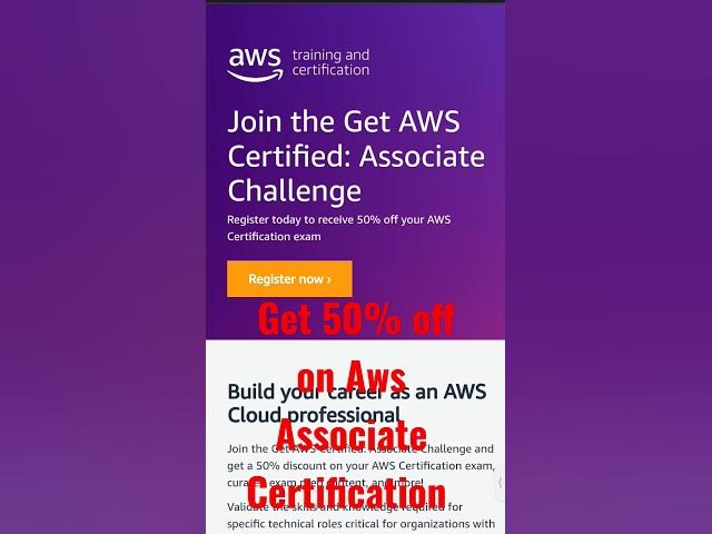 Video thumbnail for AWS certification 50% off Discount coupun