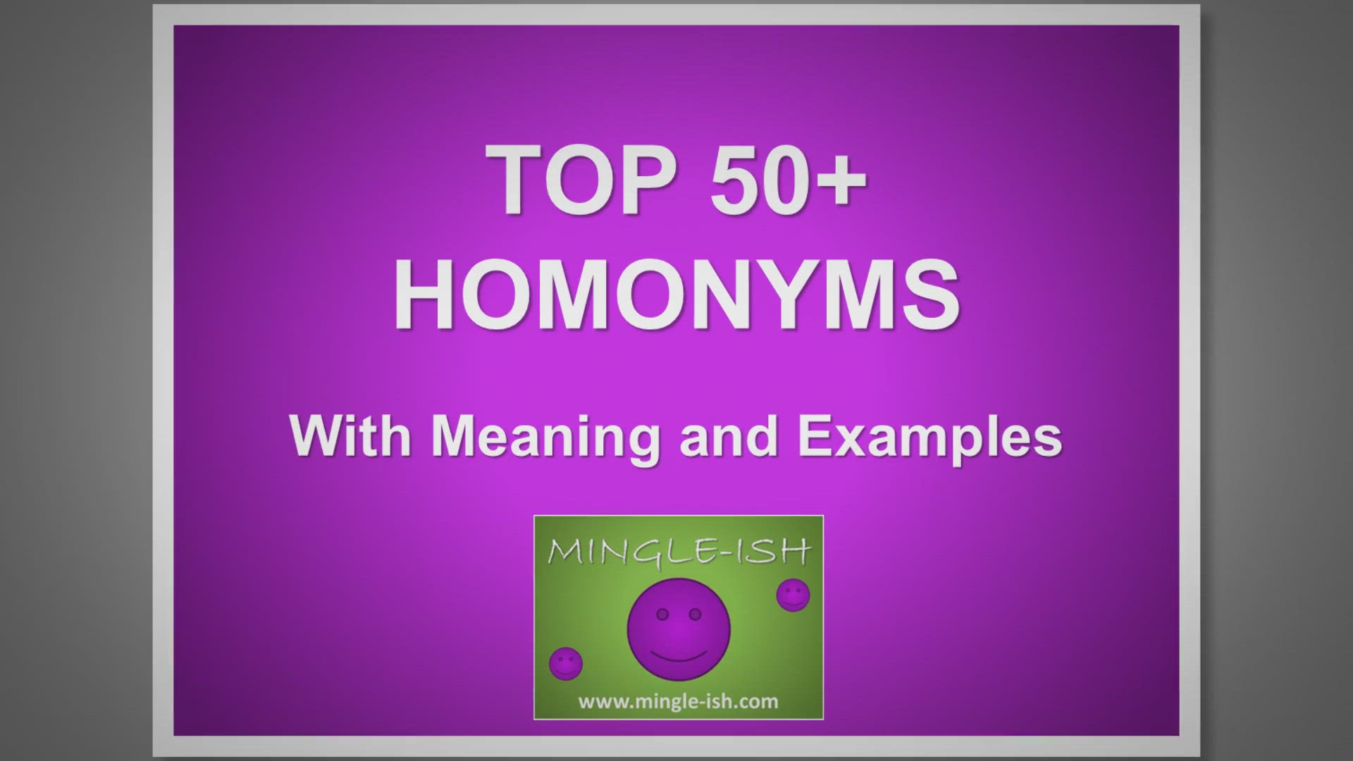 'Video thumbnail for Top 50+ Homonyms: With Meaning and Examples'