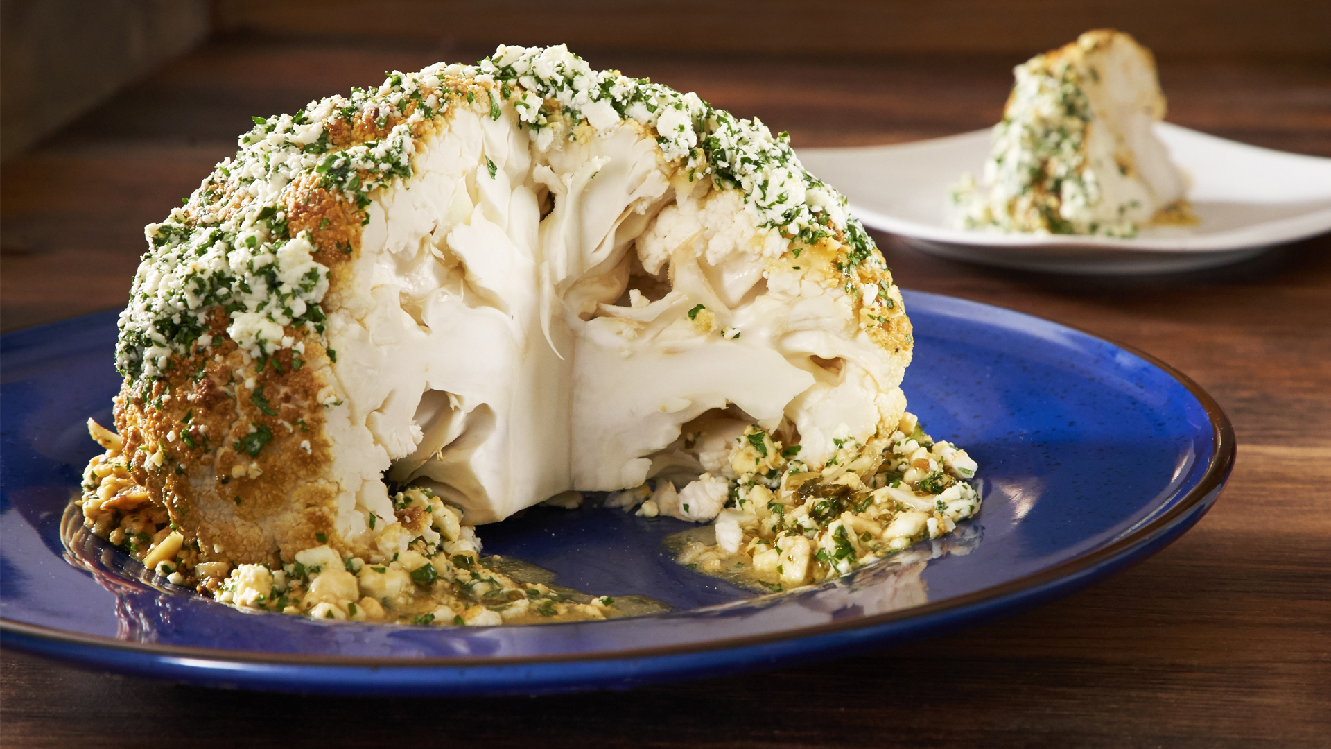Video thumbnail for Whole Roasted Cauliflower with Feta and Greek Honey