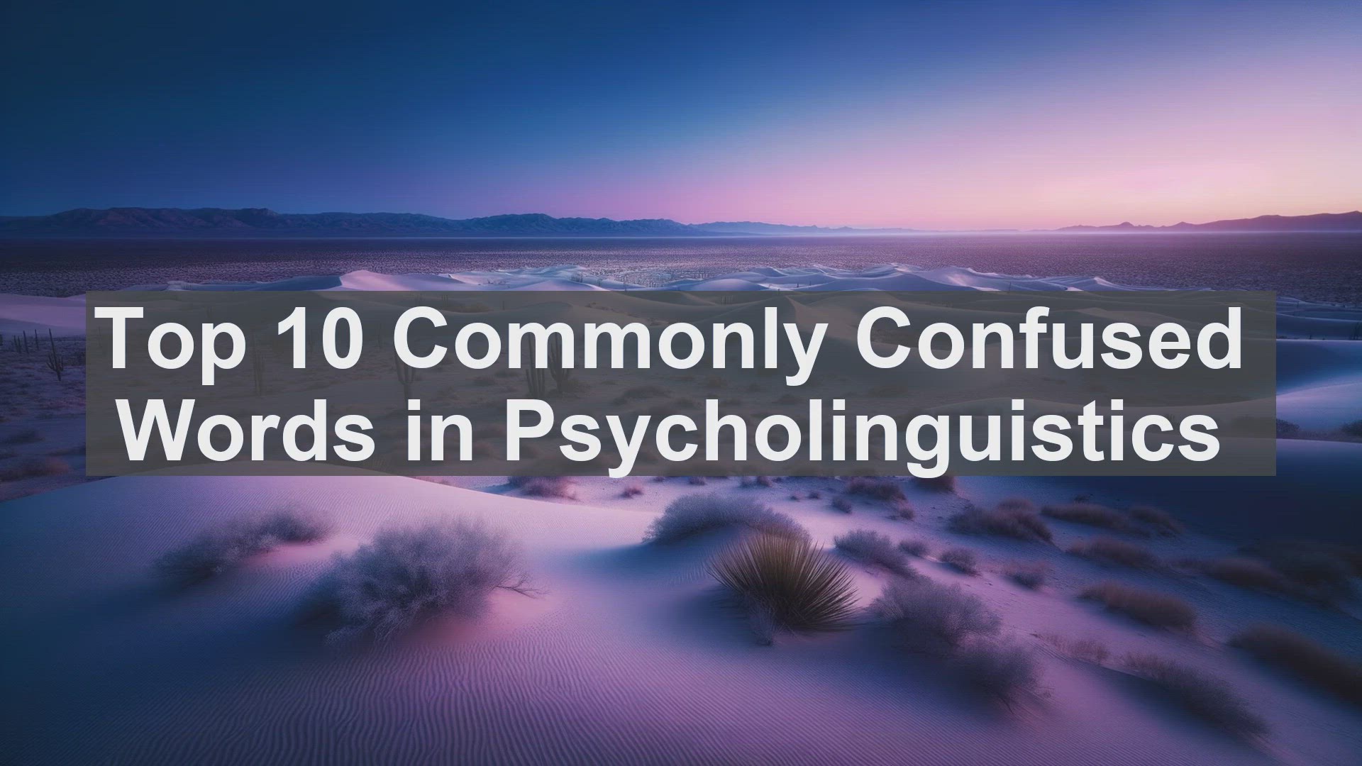 'Video thumbnail for Top 10 Commonly Confused Words in Psycholinguistics'