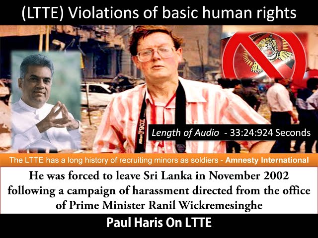 Video thumbnail for Paul Haris On LTTE | LTTE Violations of basic human rights | Amnesty International