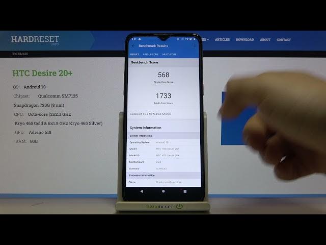 Video thumbnail for HTC Desire 20+ – Geekbench CPU Benchmark Test