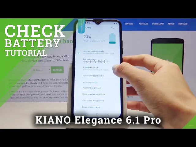 Video thumbnail for Battery Percentage in KIANO Elegance 6.1 Pro – Battery Level