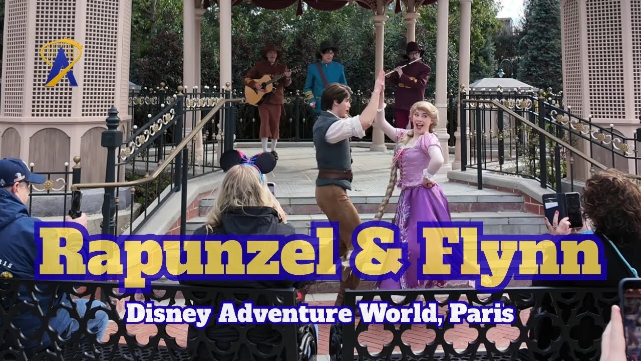 Video thumbnail for Rapunzel and Flynn Rider Dance in the Tangled Garden at Disney Adventure World, Disneyland Paris