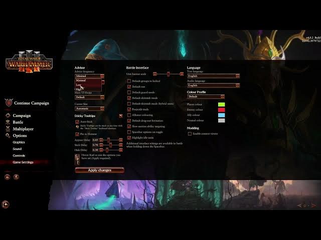 Video thumbnail for How To Change Advice Frequency In Total War Warhammer III
