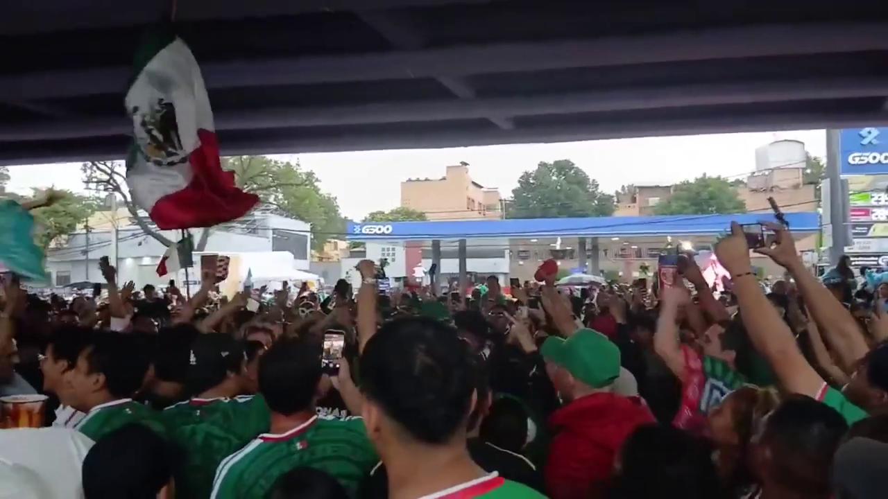Video thumbnail for Mexico: Mexico Fans Shelter Under Bridges As World Cup Victory Celebrations Defy Thunderstorms.