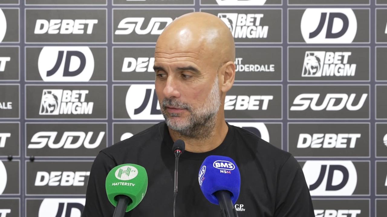 'Video thumbnail for Guardiola hails City's new signings after 4-0 win at Wolves in season opener'