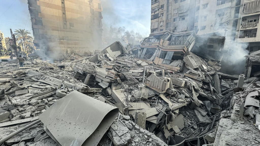 Video thumbnail for Israeli airstrikes pound Lebanon, displacing hundreds of thousands