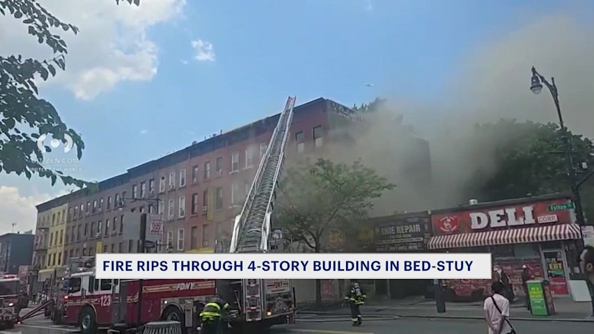 Video thumbnail for 2-alarm fire rips through 4-story building in Bed Stuy