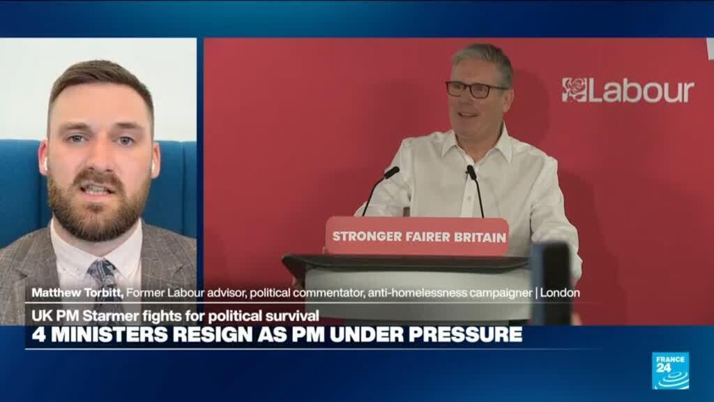 Video thumbnail for Starmer faces calls to quit: “Step aside or give No 10 to Nigel Farage,” says former Labour adviser