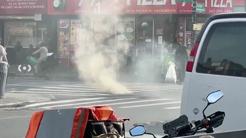 Video thumbnail for Power restored after manhole fires knock out blocks of Fulton Street