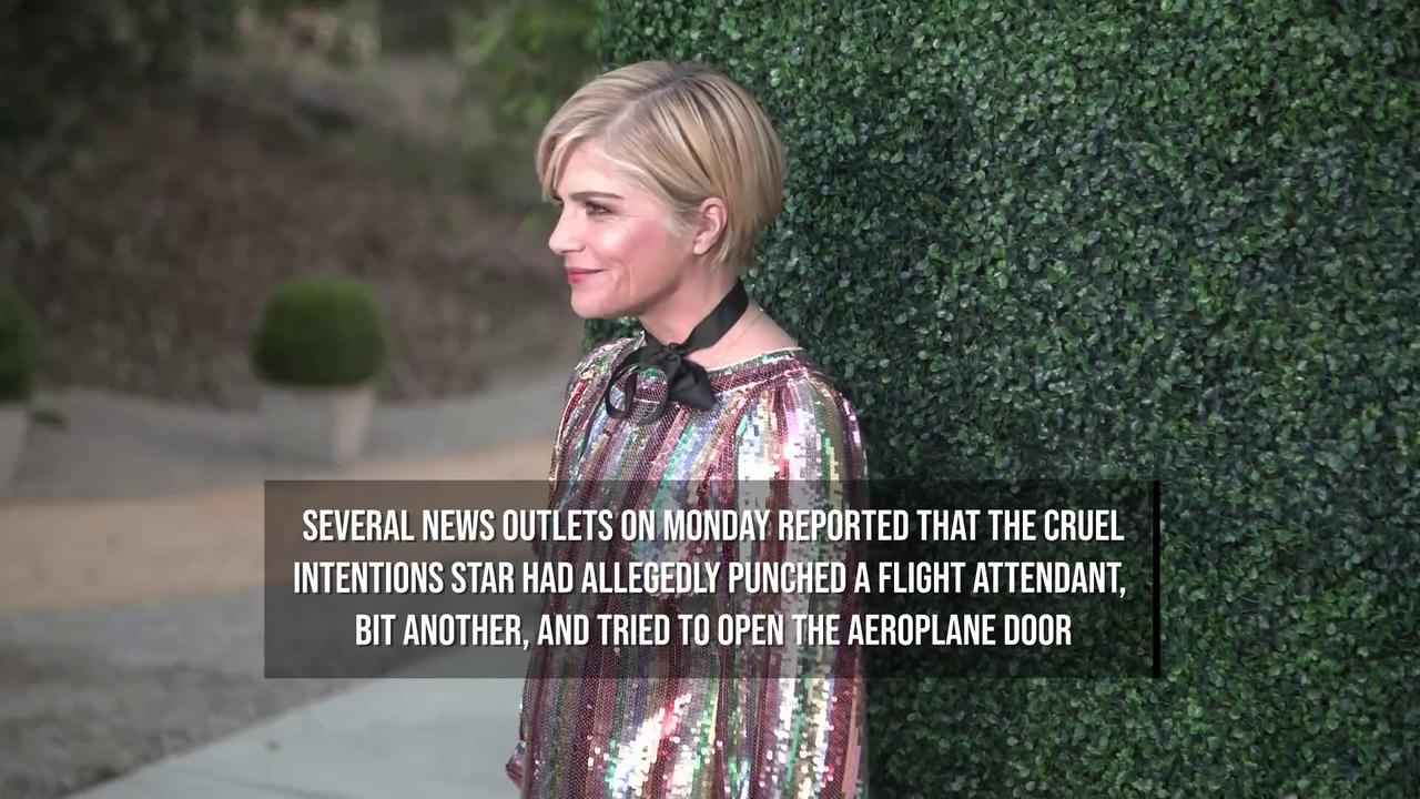 Video thumbnail for Selma Blair arrested in mid-air incident.