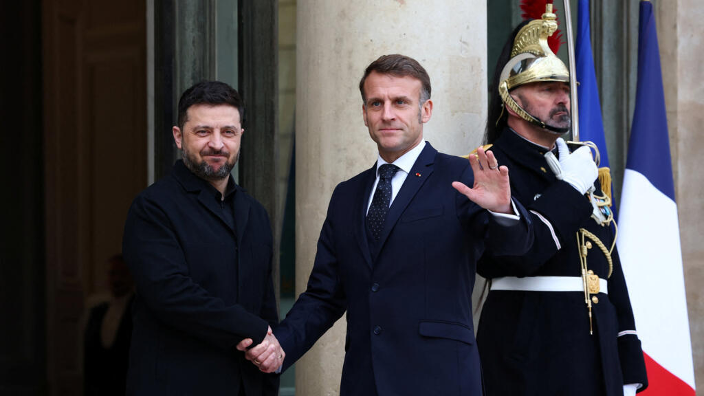 Video thumbnail for Intense diplomacy in Paris as Macron and Zelensky seek consensus on peace plan