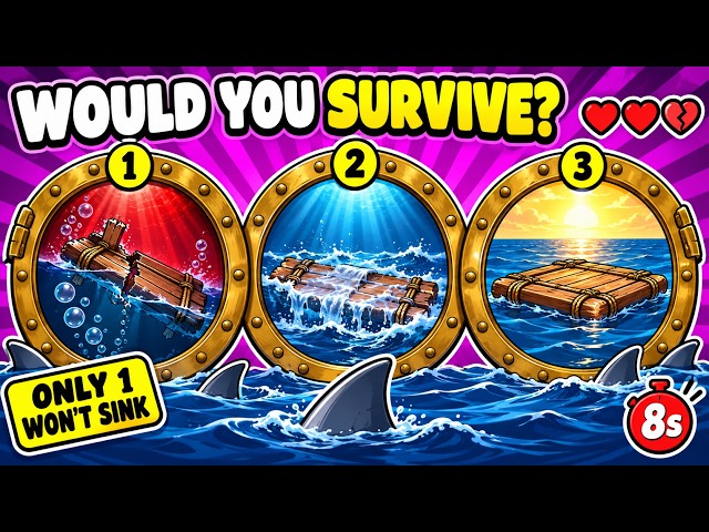 Video thumbnail for Would You Survive Being Stranded at Sea? 🌊 20 Choices, 3 Lives (Survival Quiz Ep. 2)