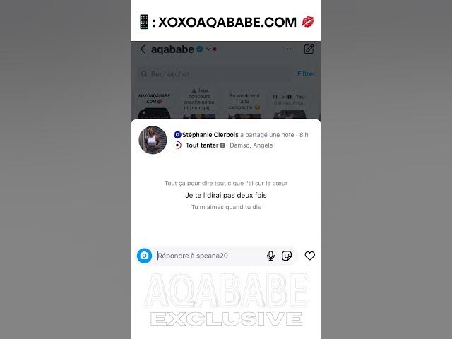 Video thumbnail for AQABABE EXCLUSIVE : Stephanie Clerbois partage une note Insta pour ceux qu’elle suit en retour ! 👀