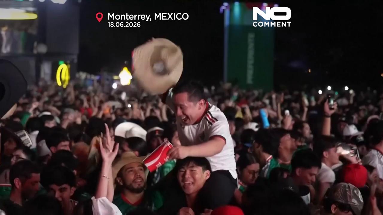 Video thumbnail for Celebrations as Mexico becomes first nation to reach World Cup knockout stage