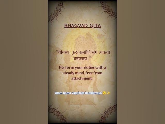 Video thumbnail for 💡 Perform Your Duty Without Attachment | Powerful Gita Wisdom | #Shorts