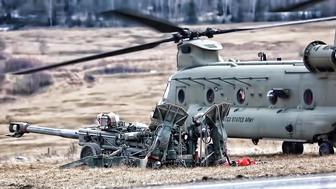 Video thumbnail for U.S. Army Air Mobile Artillery • Drop & Fire Howitzer