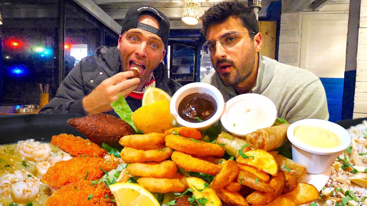 Video thumbnail for Lebanese SEAFOOD MOUNTAIN in Batroun - Bar Food + Old Souk Tour | Lebanon