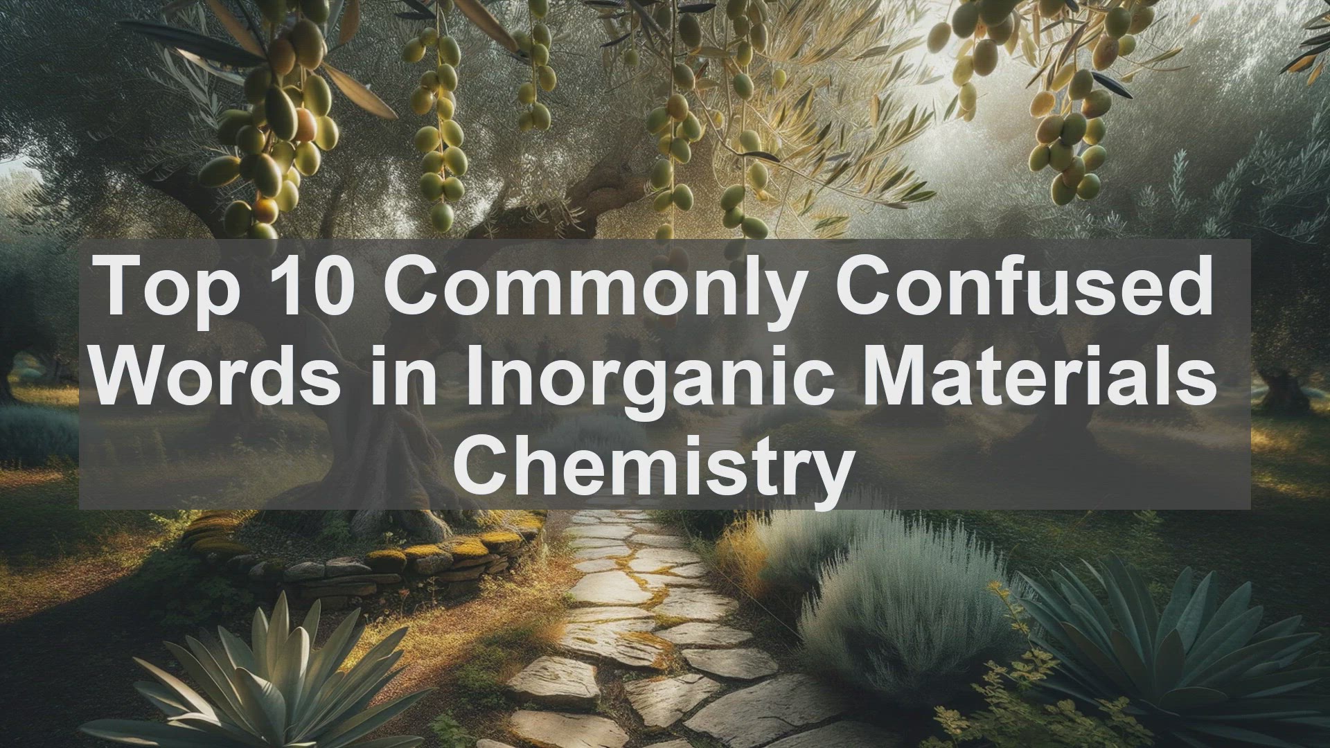 'Video thumbnail for Top 10 Commonly Confused Words in Inorganic Materials Chemistry'