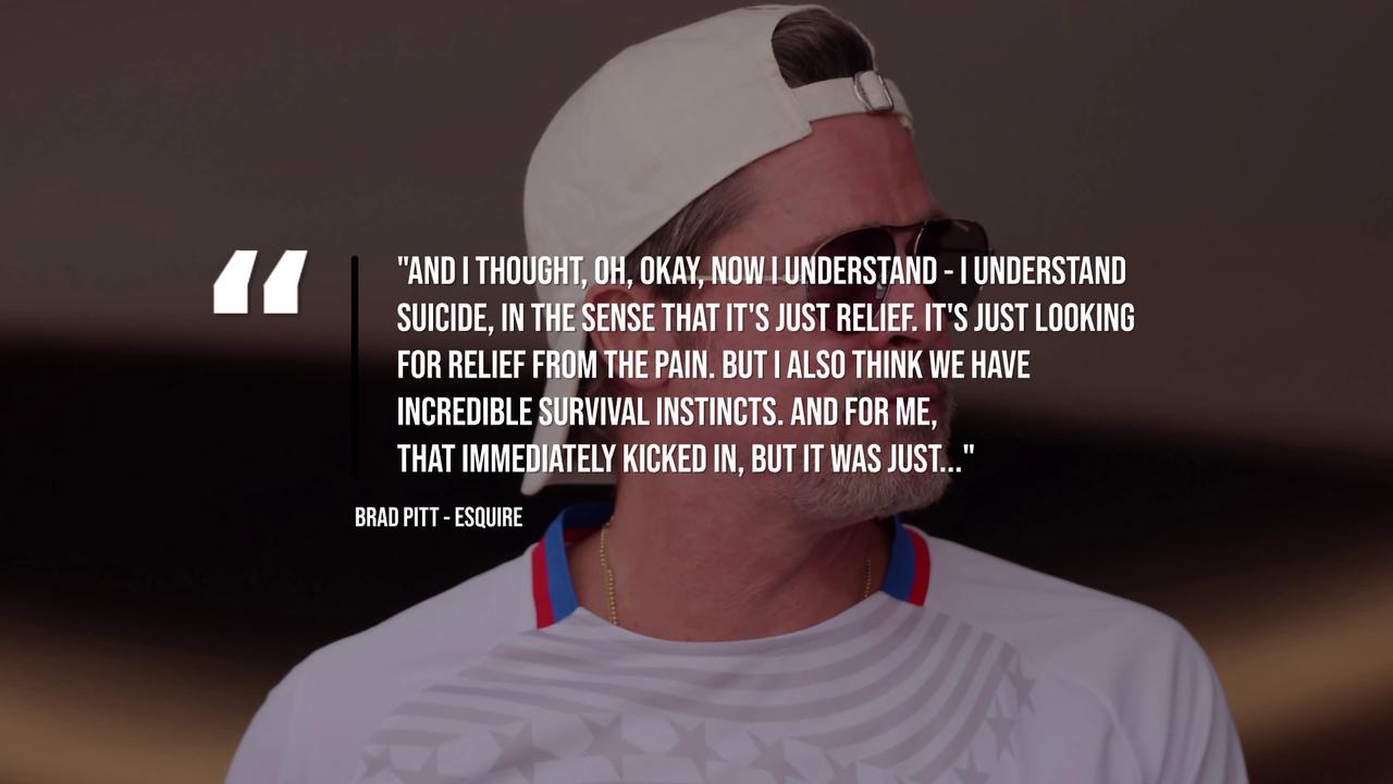 Video thumbnail for Brad Pitt reveals he had suicidal thoughts over 'family stuff'.