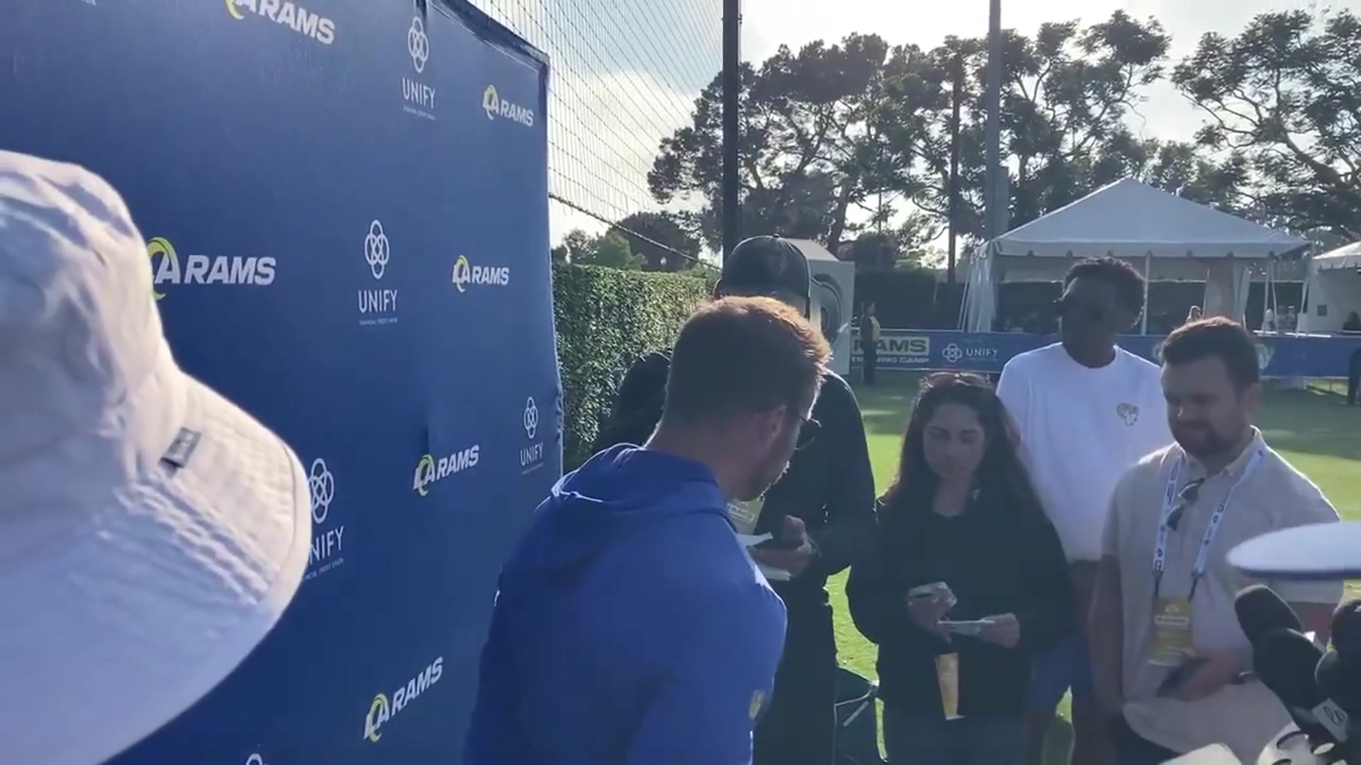 'Video thumbnail for Los Angeles Rams Head Coach Sean McVay on Stafford's Return and Joint Practices'