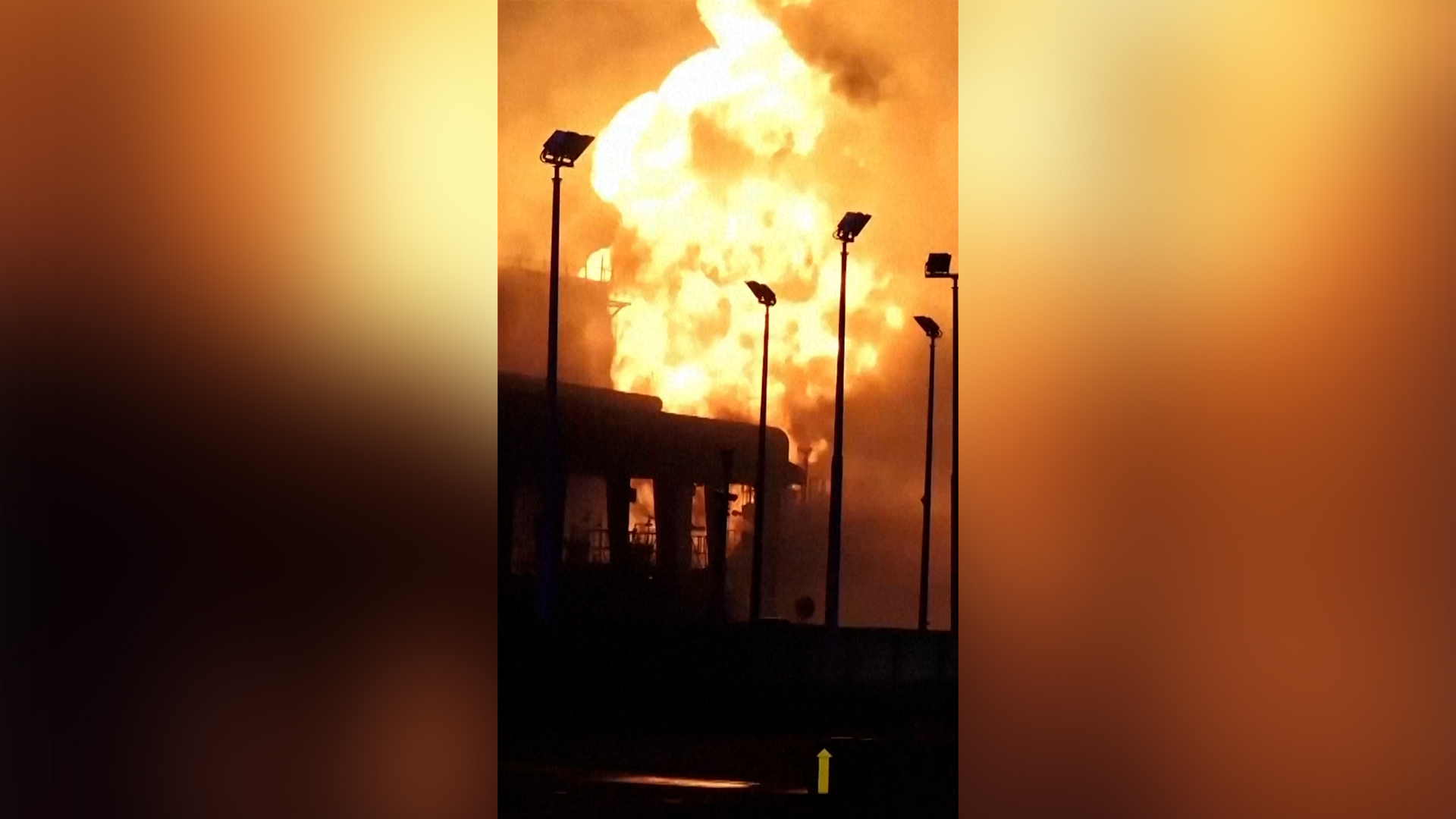 Video thumbnail for Fuel tank fire rages in Bahrain after Iranian attack