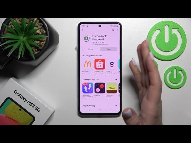 Video thumbnail for How to Install iPhone Keyboard on Samsung Galaxy M53 - Green Apple Keyboard App