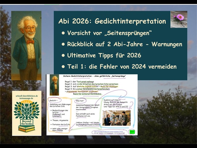 Video thumbnail for Abi 2026 ohne "Seitensprünge" - typische Interpretationsfehler vermeiden - keine unnötigen Deutungen