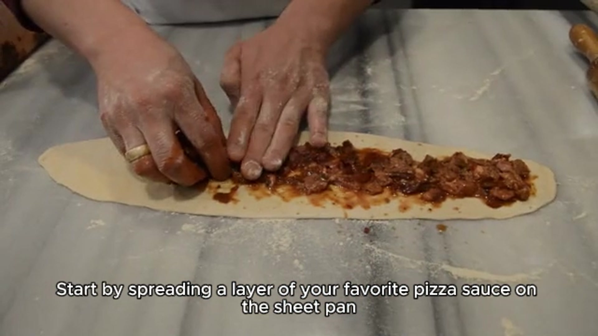 Video thumbnail for Sheet Pan Taco Pizza recipe