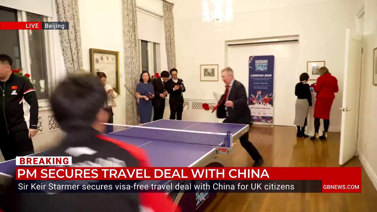 Video thumbnail for WATCH: Hilarious moment Christopher Hope beats Chinese teen ping pong protégés while detailing Keir Starmer's visit