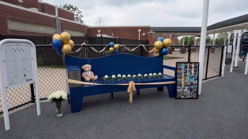 Video thumbnail for Nonprofit dedicates Buddy Bench in honor of Eastport girl who battled rare brain tumor