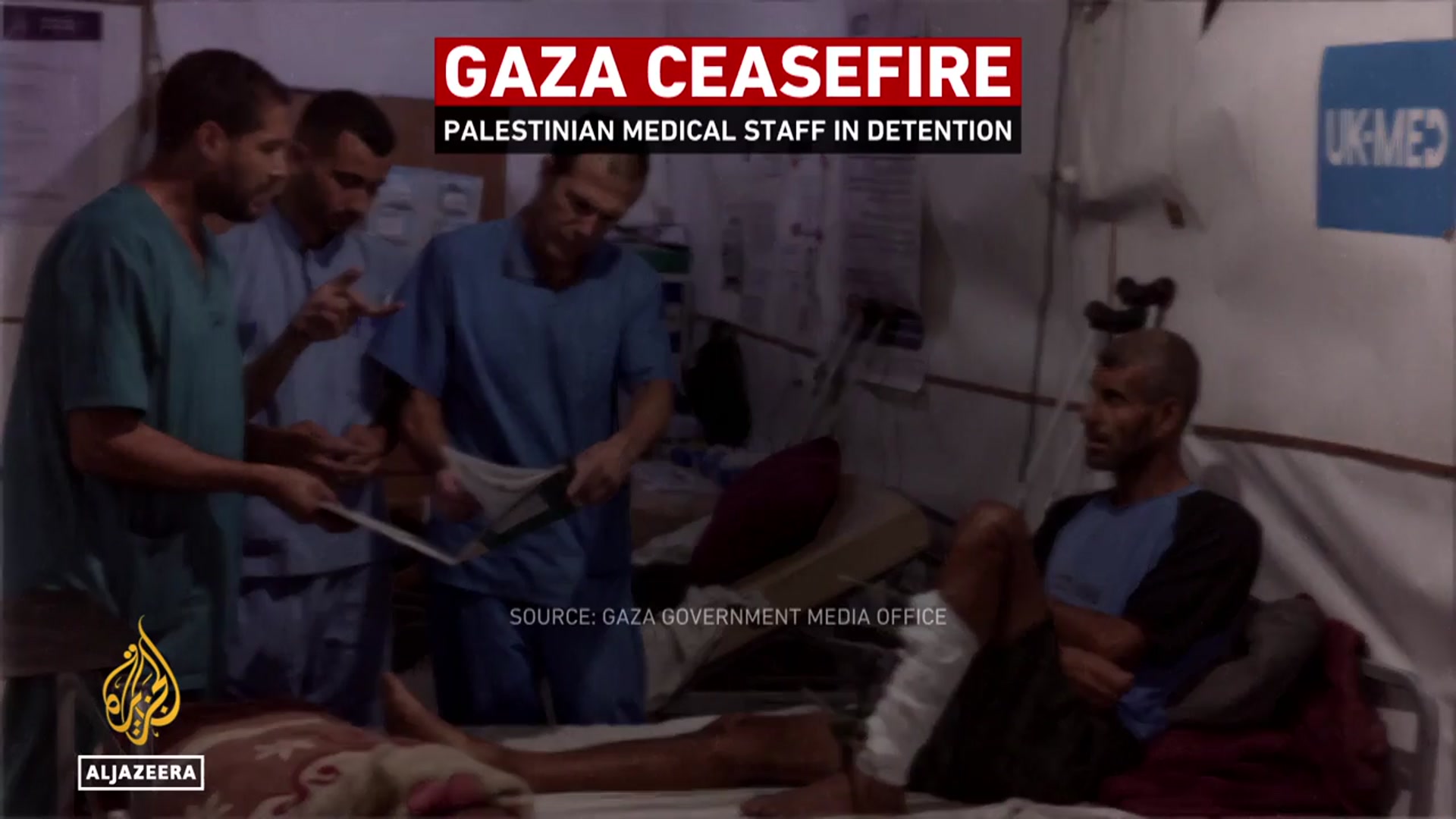 'Video thumbnail for Israel still holding Gaza medical workers, refusing release despite ceasefire deal'