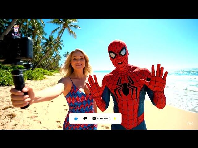 Video thumbnail for Supergirl & Spider-Man Funny Love Vlog at the Beach 🌊😂❤️#FunnyVlog #LoveStory #BeachVlog