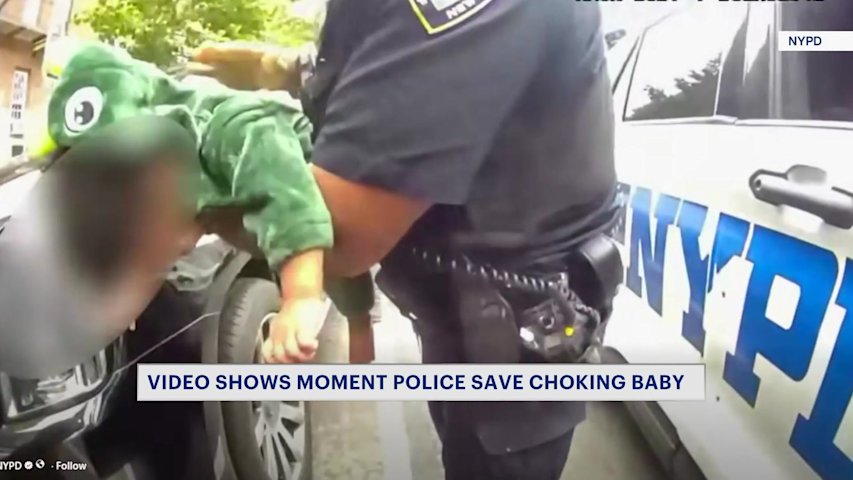 Video thumbnail for Caught on Camera: NYPD officers save choking child