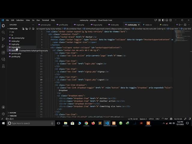 Video thumbnail for #6 Php login system for Beginners - Working on the navbar buttons