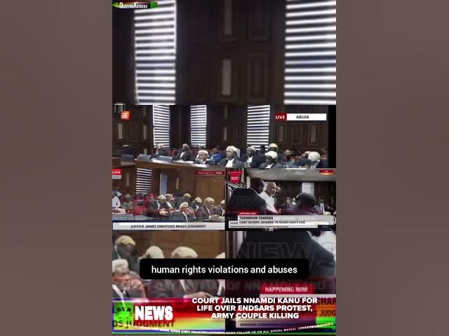 Video thumbnail for Court Jails Nnamdi Kanu For Life Over ENDSARS Protest, Army Couple Killing