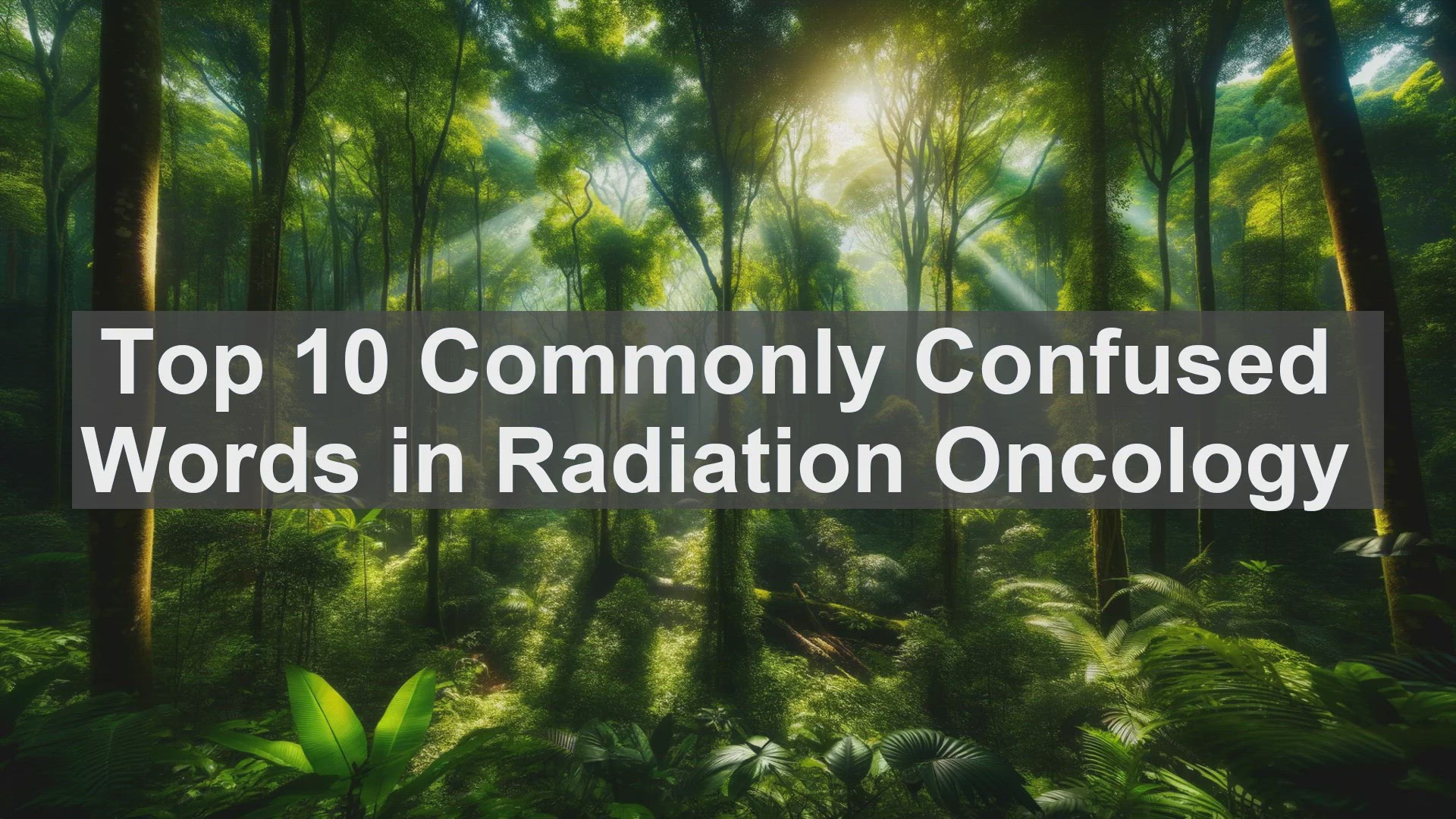 'Video thumbnail for Top 10 Commonly Confused Words in Radiation Oncology'