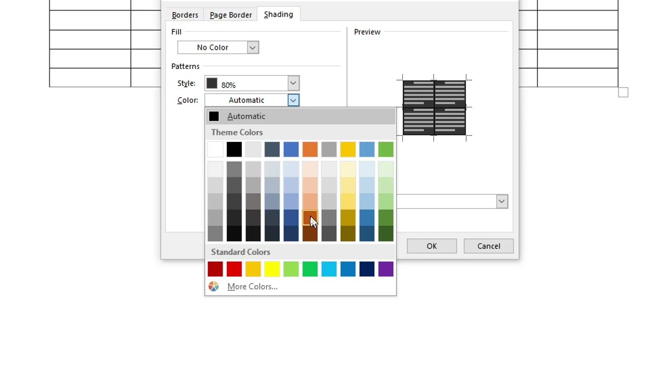 Video thumbnail for How To Shade Cells With Background Patterns On Tables In Microsoft Word