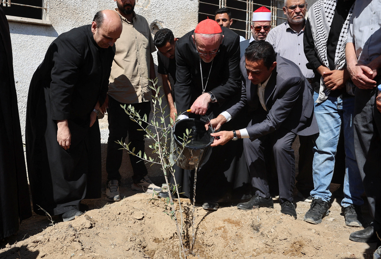 Video thumbnail for Latin Patriarch of Jerusalem Pizzaballa makes solidarity visit to Gaza