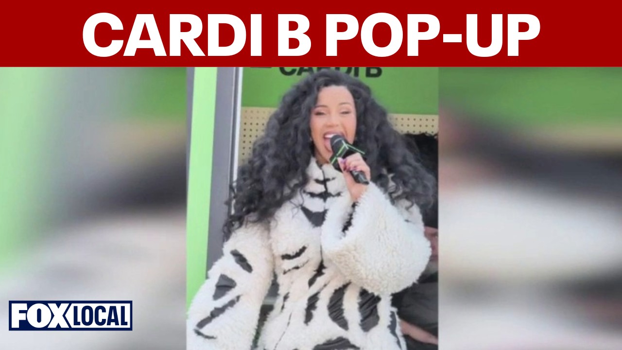 Video thumbnail for Cardi B holds Bronx pop-up event for new beauty line