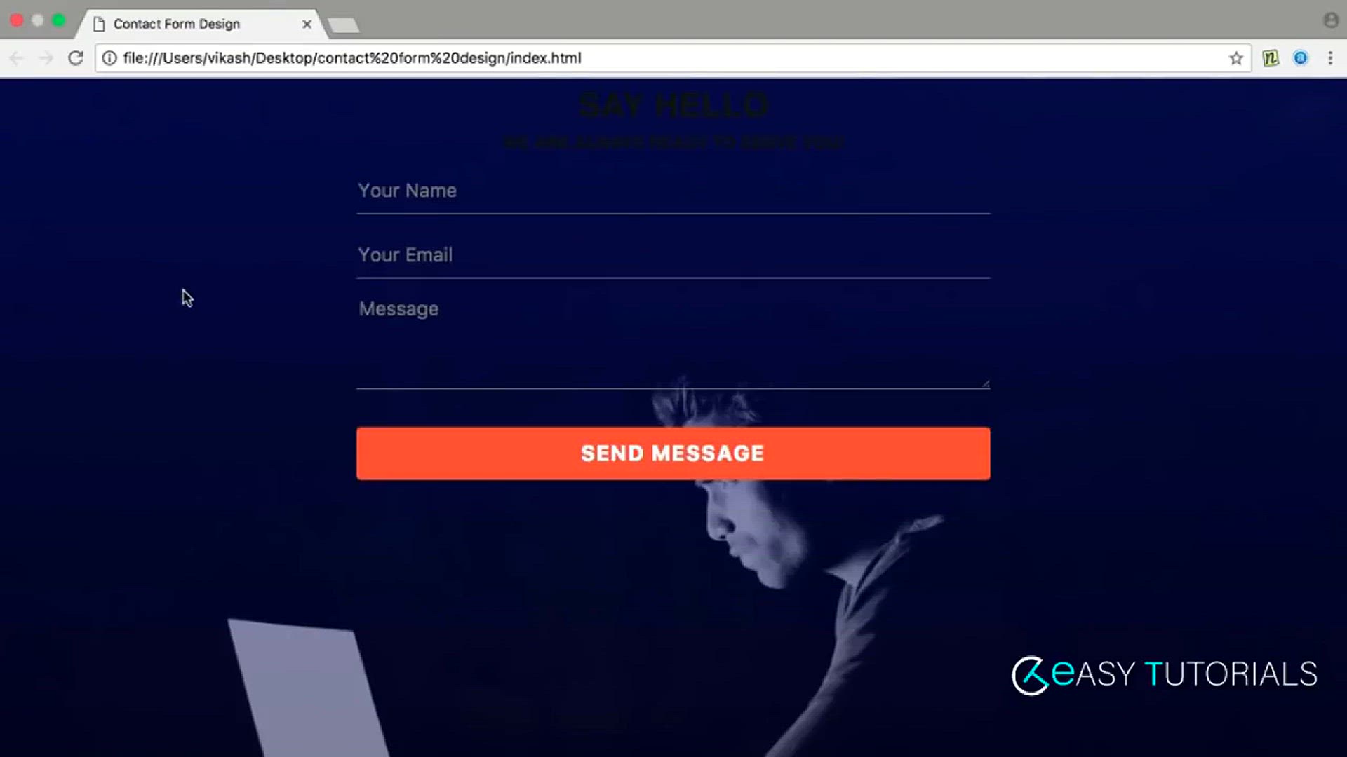 'Video thumbnail for How To Make A Contact Form Using HTML And CSS - Easy Tutorials'